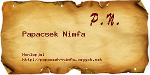 Papacsek Nimfa névjegykártya